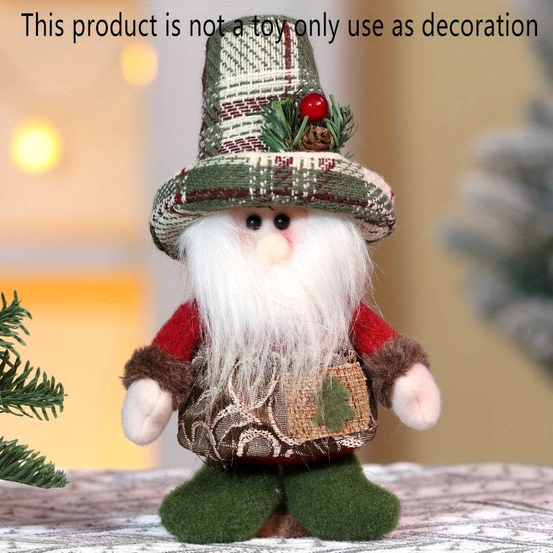 Festive Nordic Christmas Ornament Gnome and Snowman Polyester Tree Decor