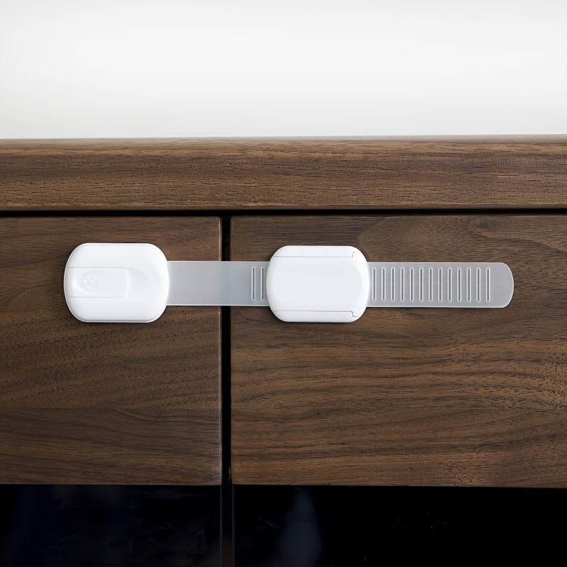 10 ta bolalar xavfsizlik shkaf kaliti va kamarlar, ftalatsiz, oq plastmassa