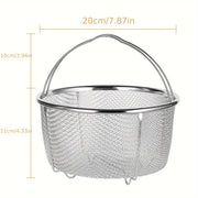 Qattiq po'latdan yasalgan tarmoq savat, tutash va dengiz mahsulotlarini bug'lash va suyuqlikdan chiqarish uchun tutqich bilan