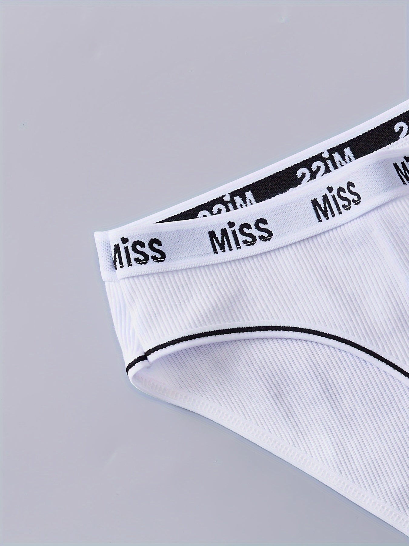 Women's Cotton Briefs with Alphabet Waistband Breathable Underwear