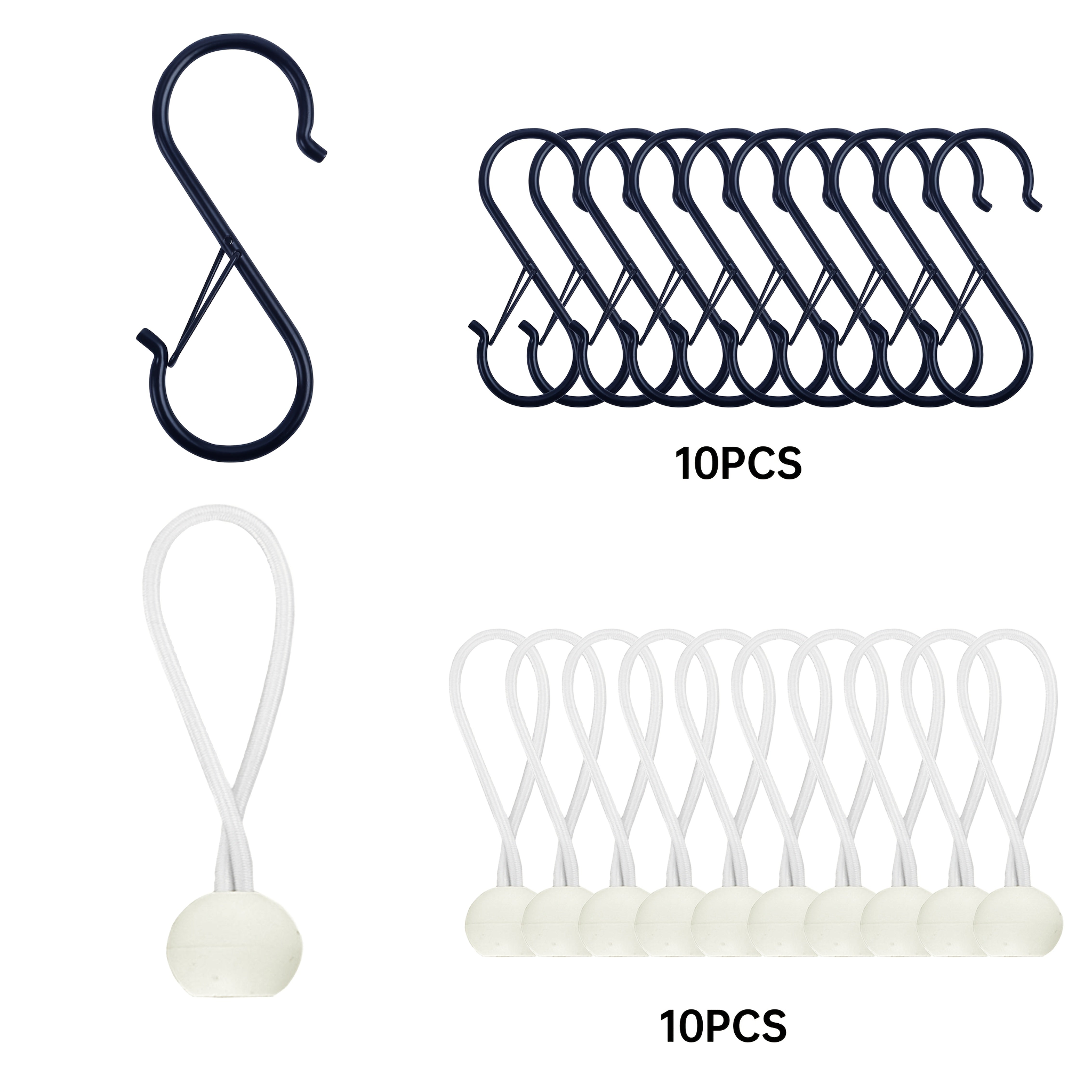 Heavy-Duty Elastic Cord Ties Black Rubber Bands for Camping Camping Gear Bikes Ladders