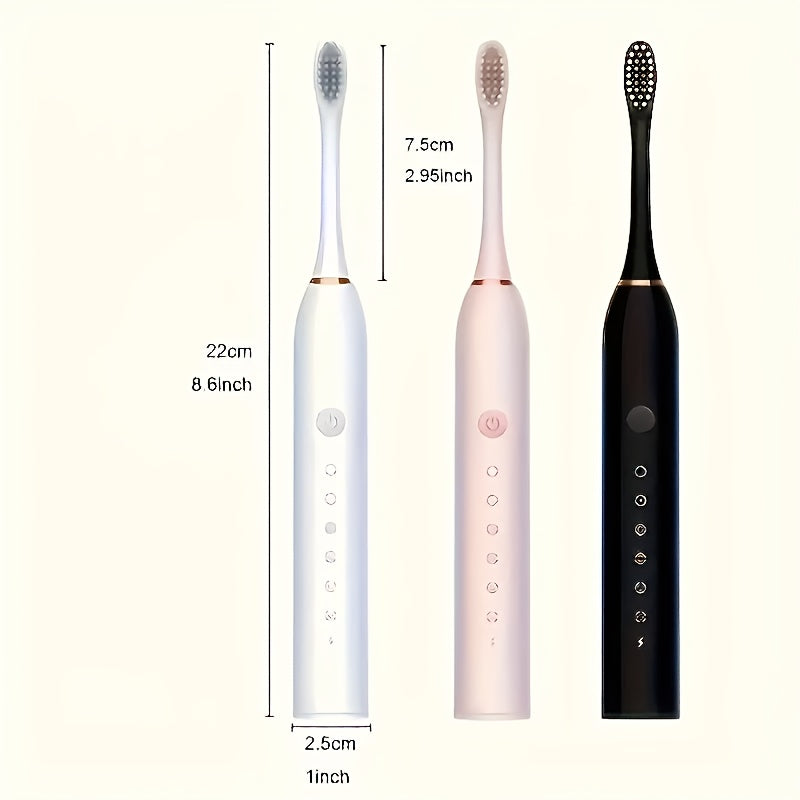 Unisex Electric Toothbrush Pack With 6 Modes, USB Rechargeable, Soft Brush Heads