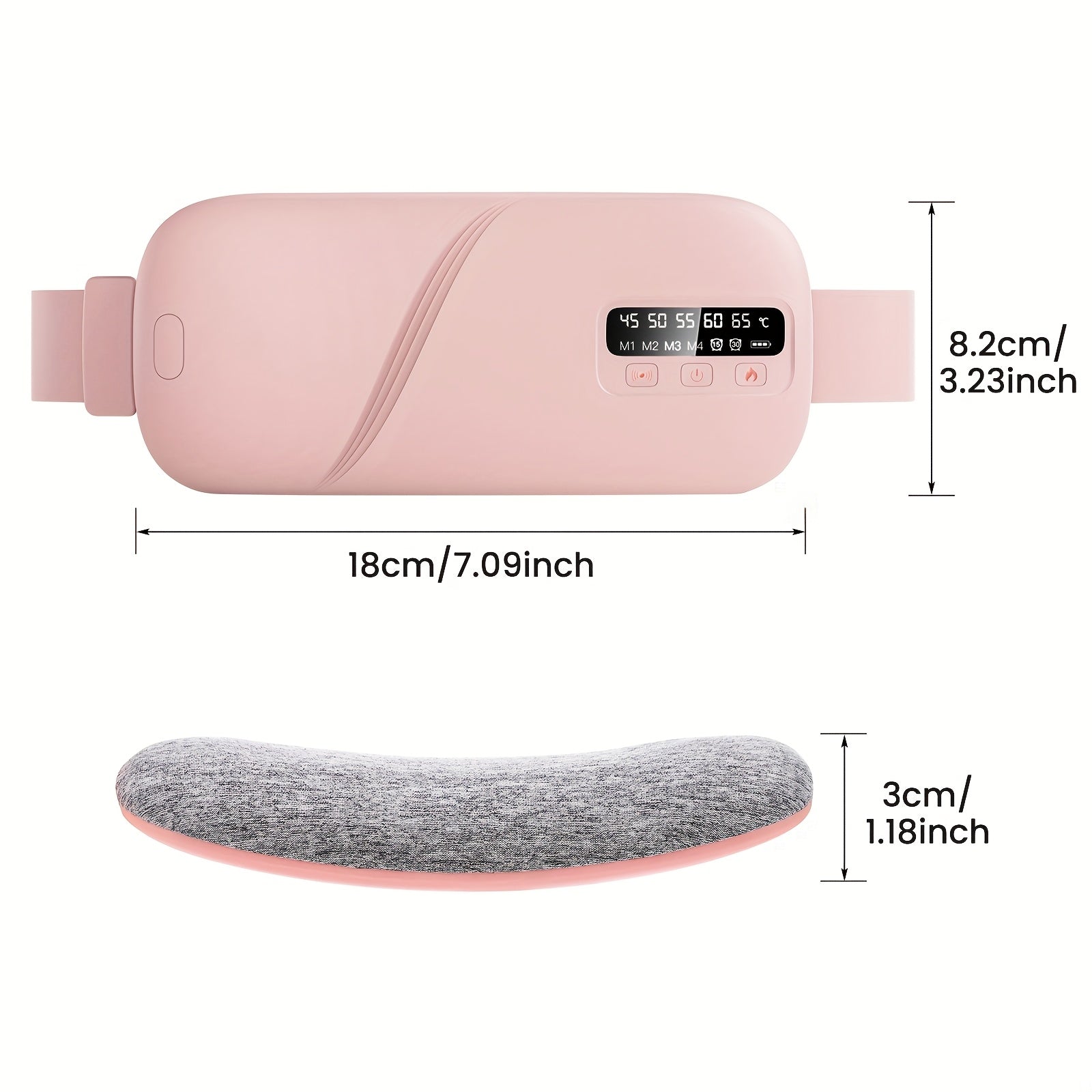 Women’s USB Rechargeable Heating Belt with 3 Temperature Settings and 4 Massage Modes