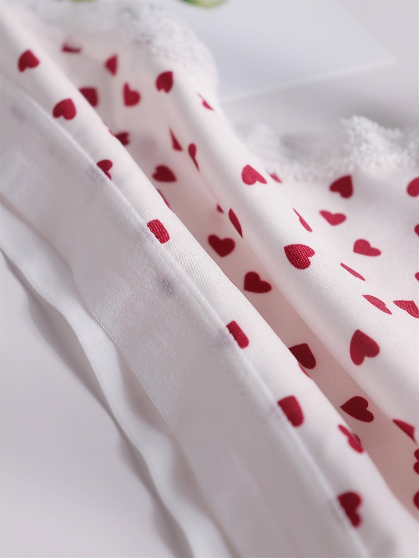 Women's Heart Print Lace Thongs Low Waist Sexy Underwear