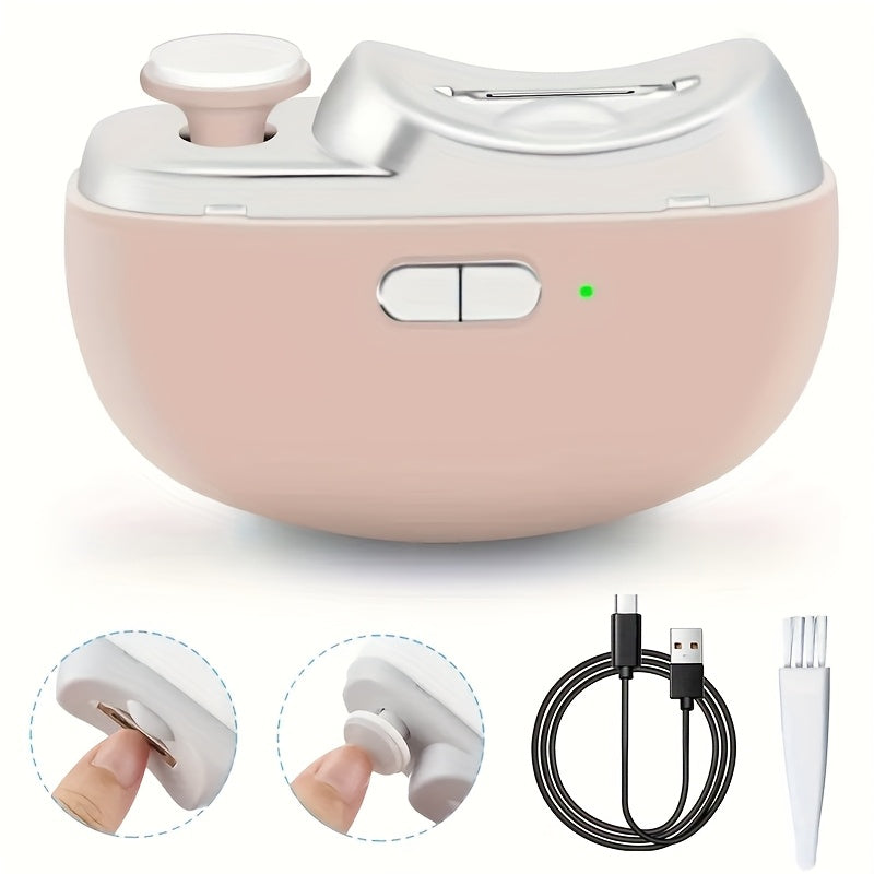 2-in-1 Electric Nail Clipper and Polisher USB Rechargeable Portable Nail Care Device