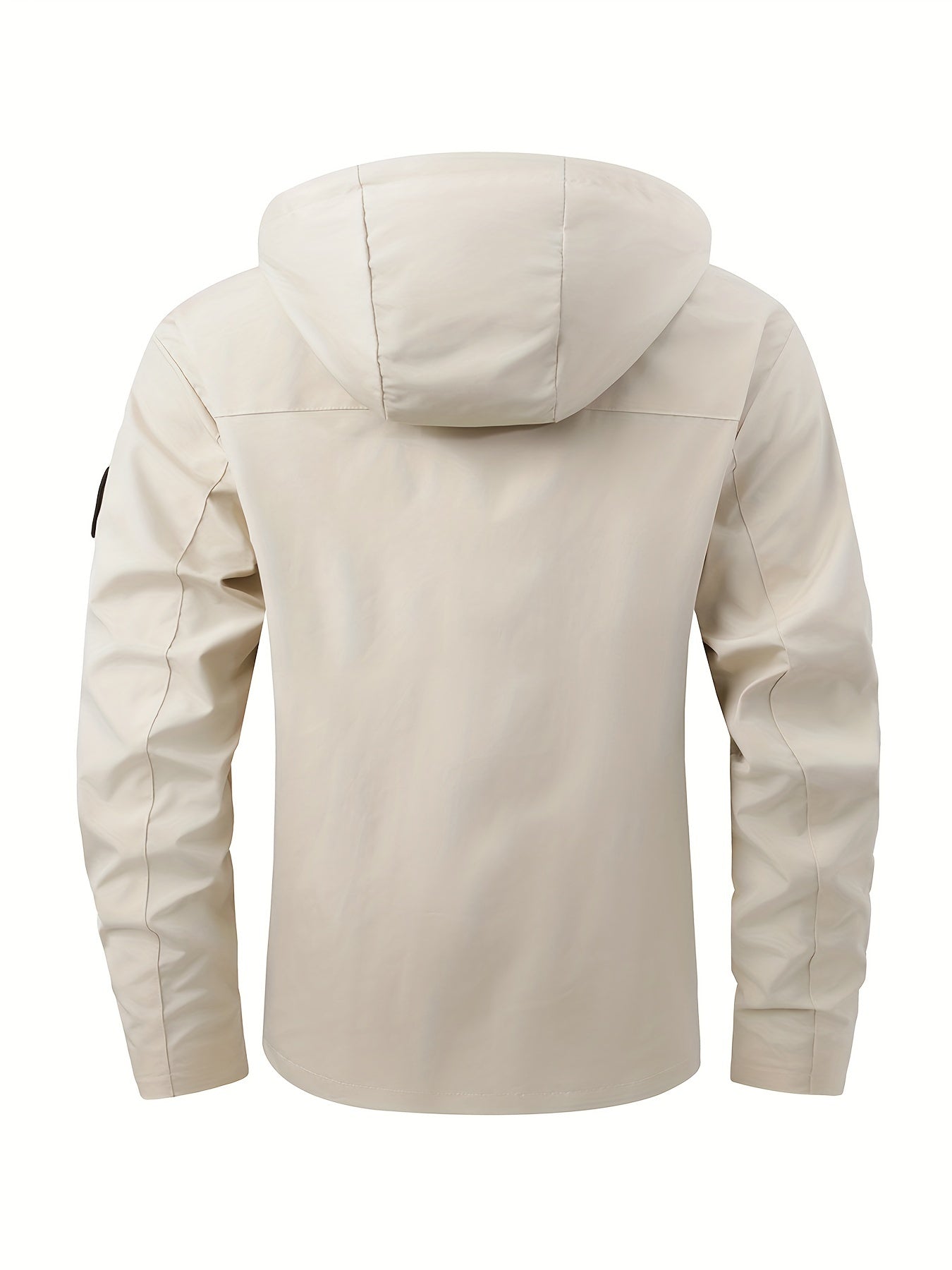 Lightweight Plus Size Bomber Jacket for Men with Hood and Pockets in Polyester for Spring and Fall