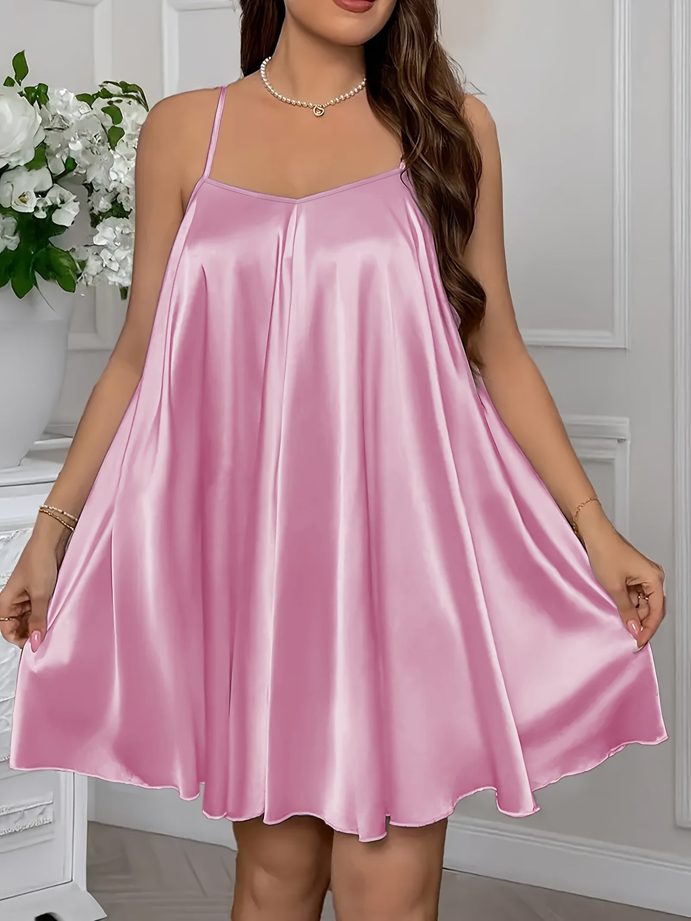 Women Solid Color Pajama Set Nightgown and Home Wear