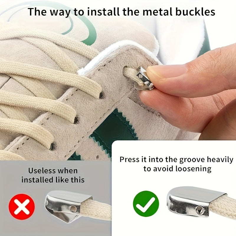 Unisex Elastic No-Tie Shoelaces Durable Rubber Blue White for Sneakers