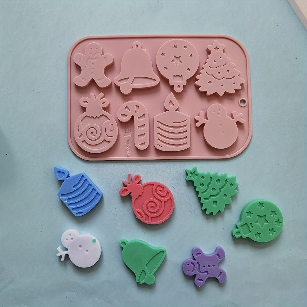 Christmas Silicone Mold for 3D Fondant, Chocolate, Gummy Candies, Soap