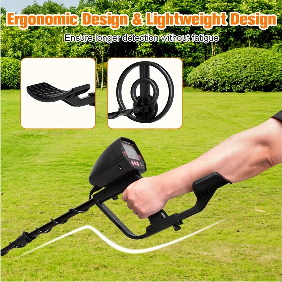 Handheld Metal Detector for Coins and Large Objects, 7kHz Frequency, Detects Up to 12.7cm for Coins, 91.44cm for Large Items