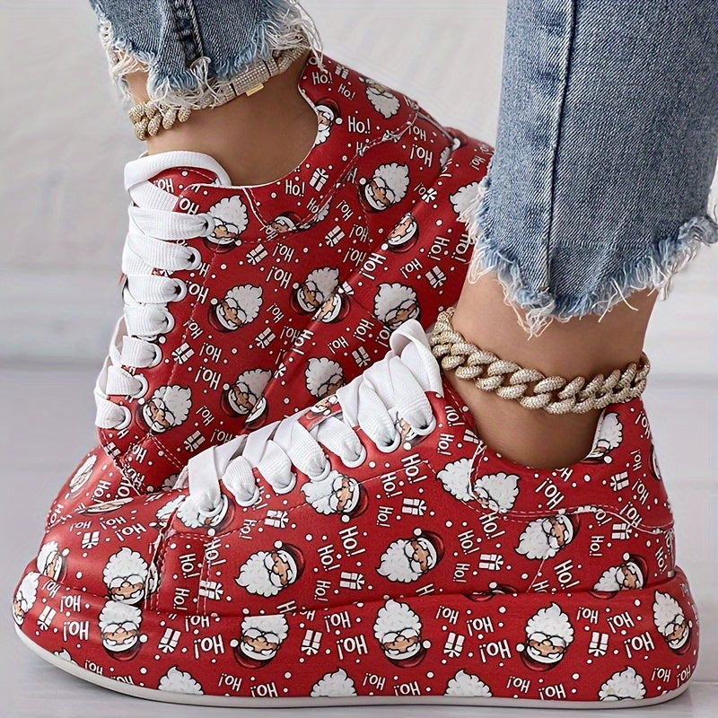 Women's Casual Sneakers Faux Cover Abstract Pattern Low-Top Shoes