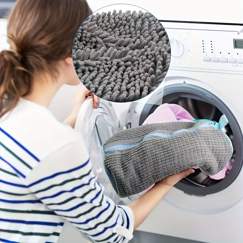 Heavy-Duty Laundry Bag Gray-Yellow Shoe Wash Bag Travel & Gym Safe