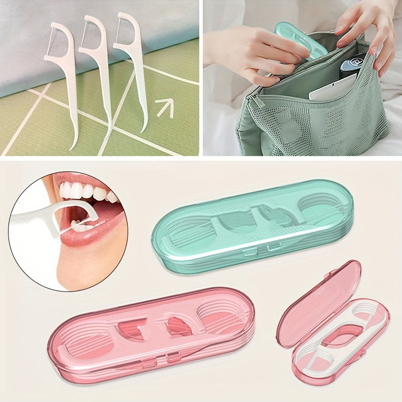 Portable Teeth Flosser Set with Disposable Picks for Travel Camping
