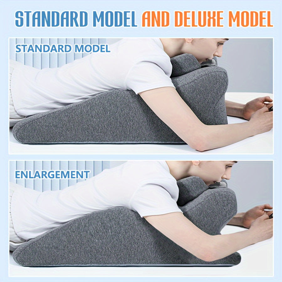 1 шт. Эргономическая подушка для сна с washable полиэстеровым чехлом для массажа спины, шеи и лица в темно-сером цвете