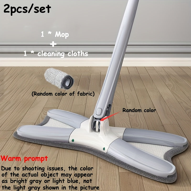 6-Pack Butterfly-Shaped Wet Dry Mops with 360° Rotation and Fiber Pads