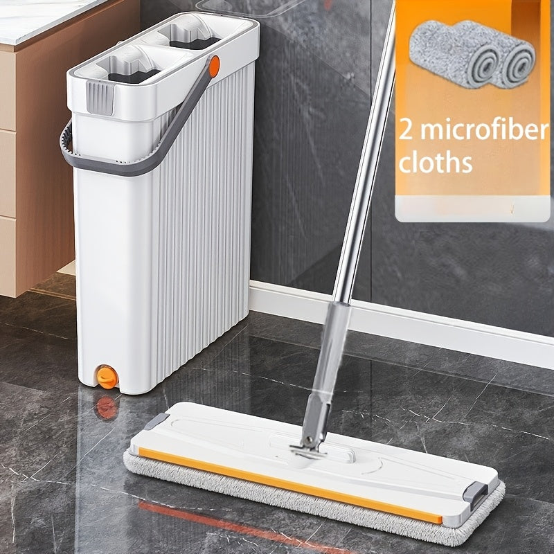 Multi-Surface Mop Cleaner Set 7x kattalashtiruvchi metall tutqich, kova va 2 ta mikrofiber mato bilan ta'minlangan. Oshxona, hammom, yotoqxona va mehmonxona uchun mukammal bo'lib, bu to'plam elektr energiyasidan foydalanmasdan qo'lda ishlaydi.