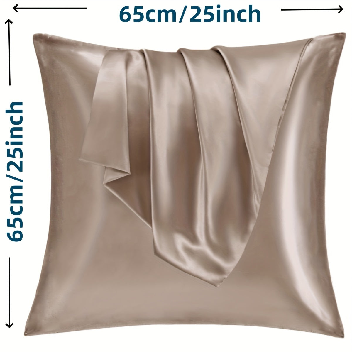 Set of 2 Satin Pillowcases with Zipper Closure, Gentle on Hair and Skin