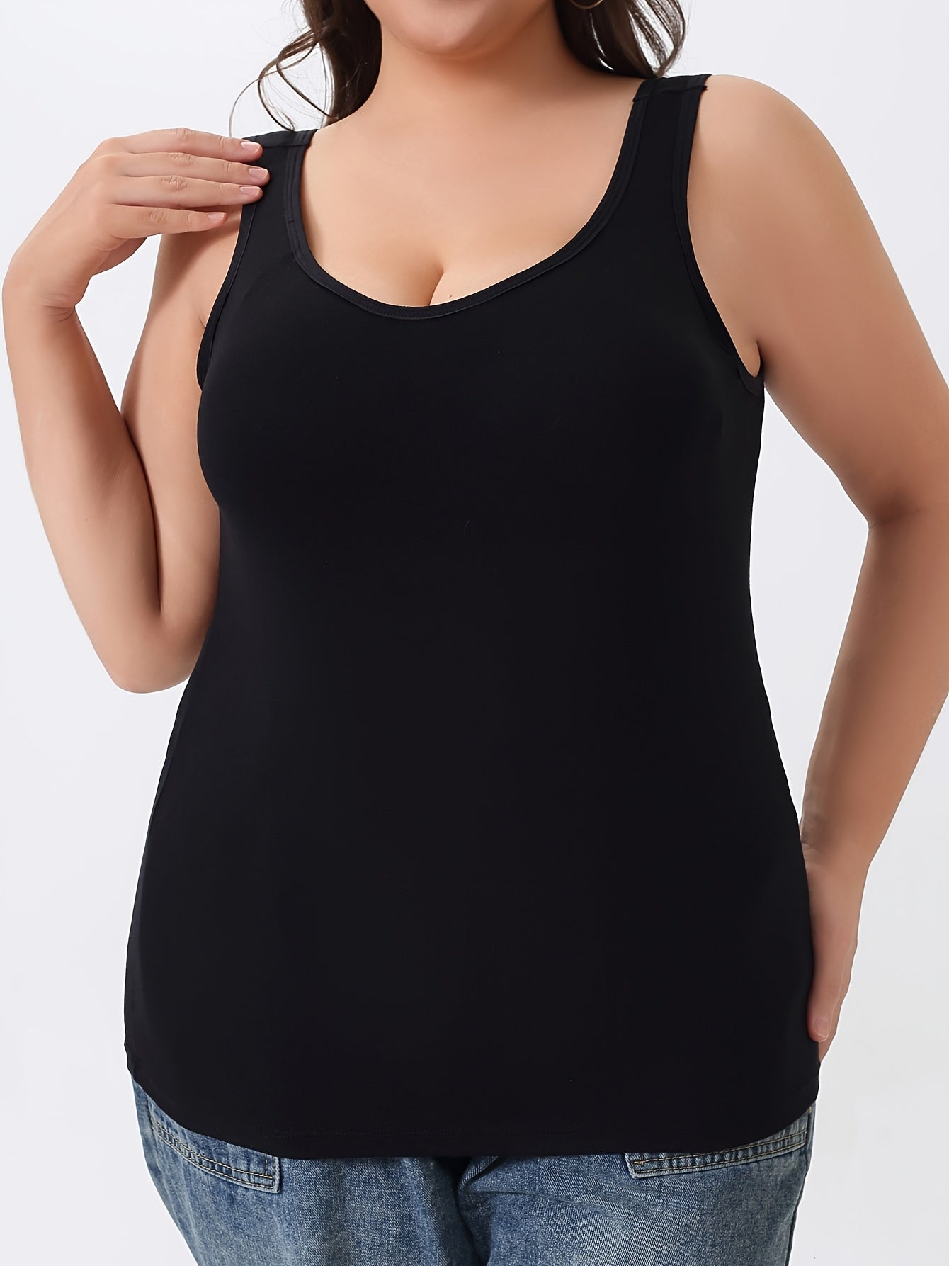 Plus Size Women's Sports Bra Tank Top 2-in-1 Soft Breathable Padded Cups