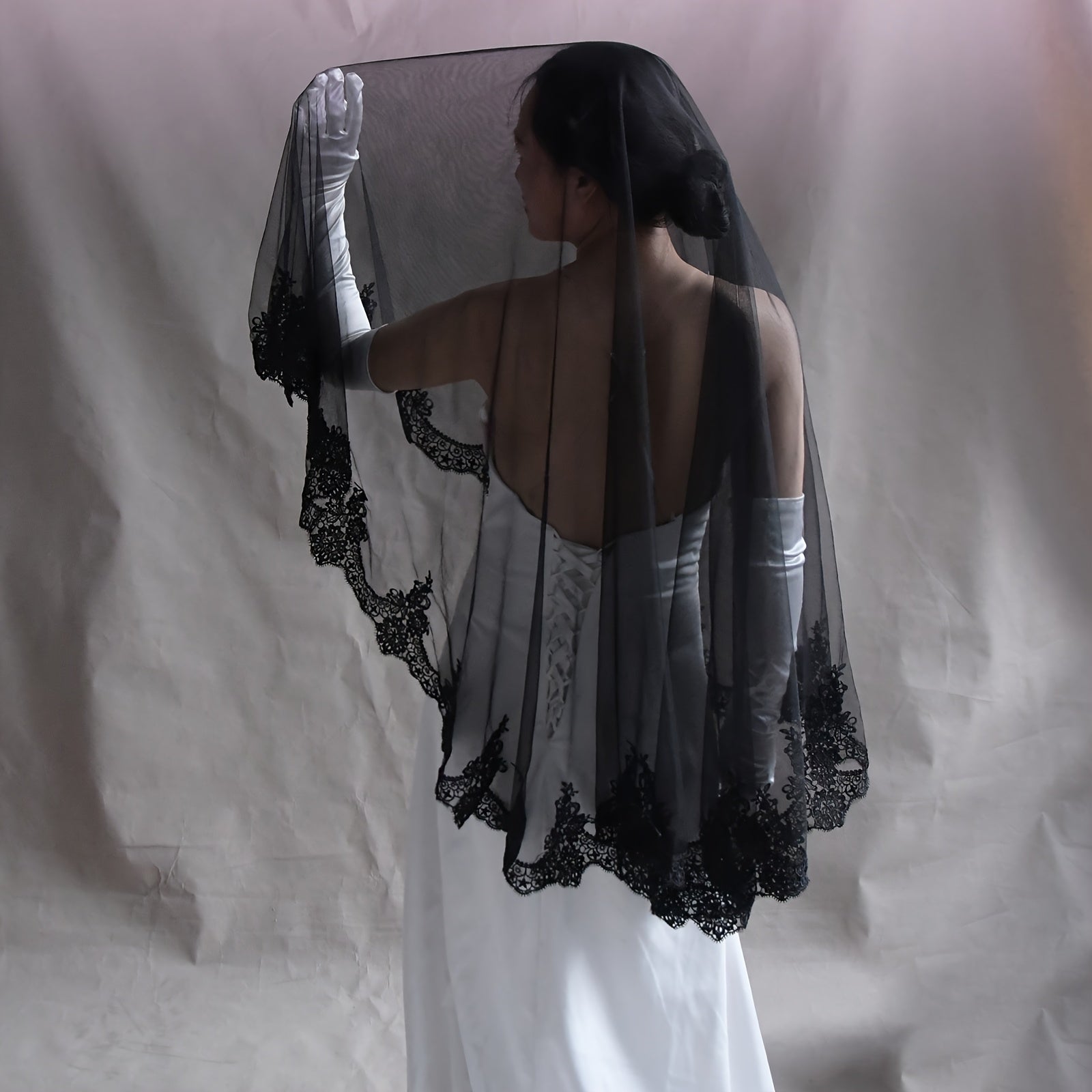 Accesorio para cabello velo de novia estilo barroco con peine, 1 pieza