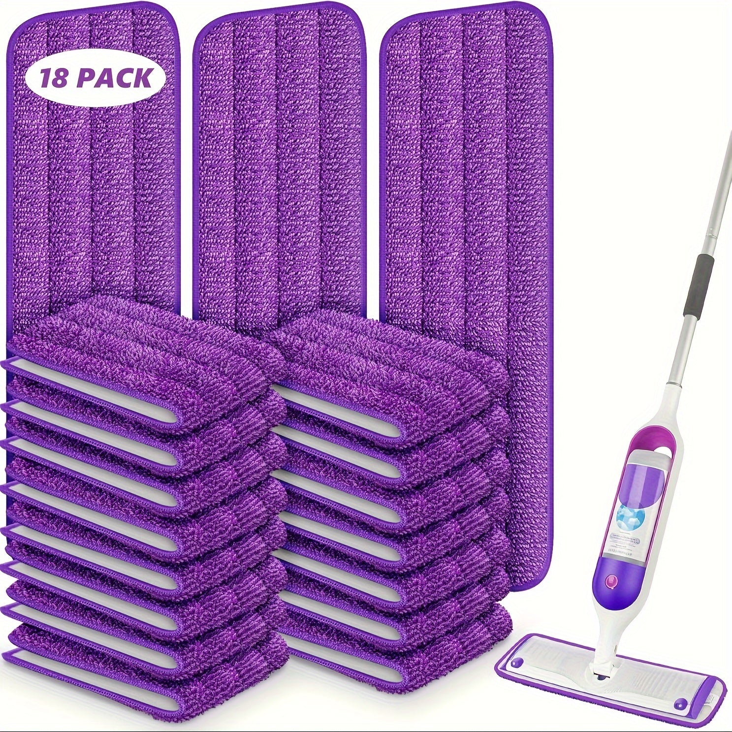 Paños de microfibra reutilizables para trapeadores con spray, limpieza de suelos de múltiples superficies