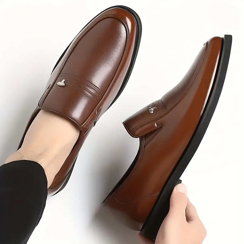 Мужские кожаные туфли-лоферы для делового casual с амортизирующей подошвой