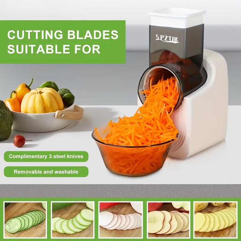 USB rechargeable vegetable cutter with cyclone speed long battery life interchangeable blades ideal for quick meal prep
