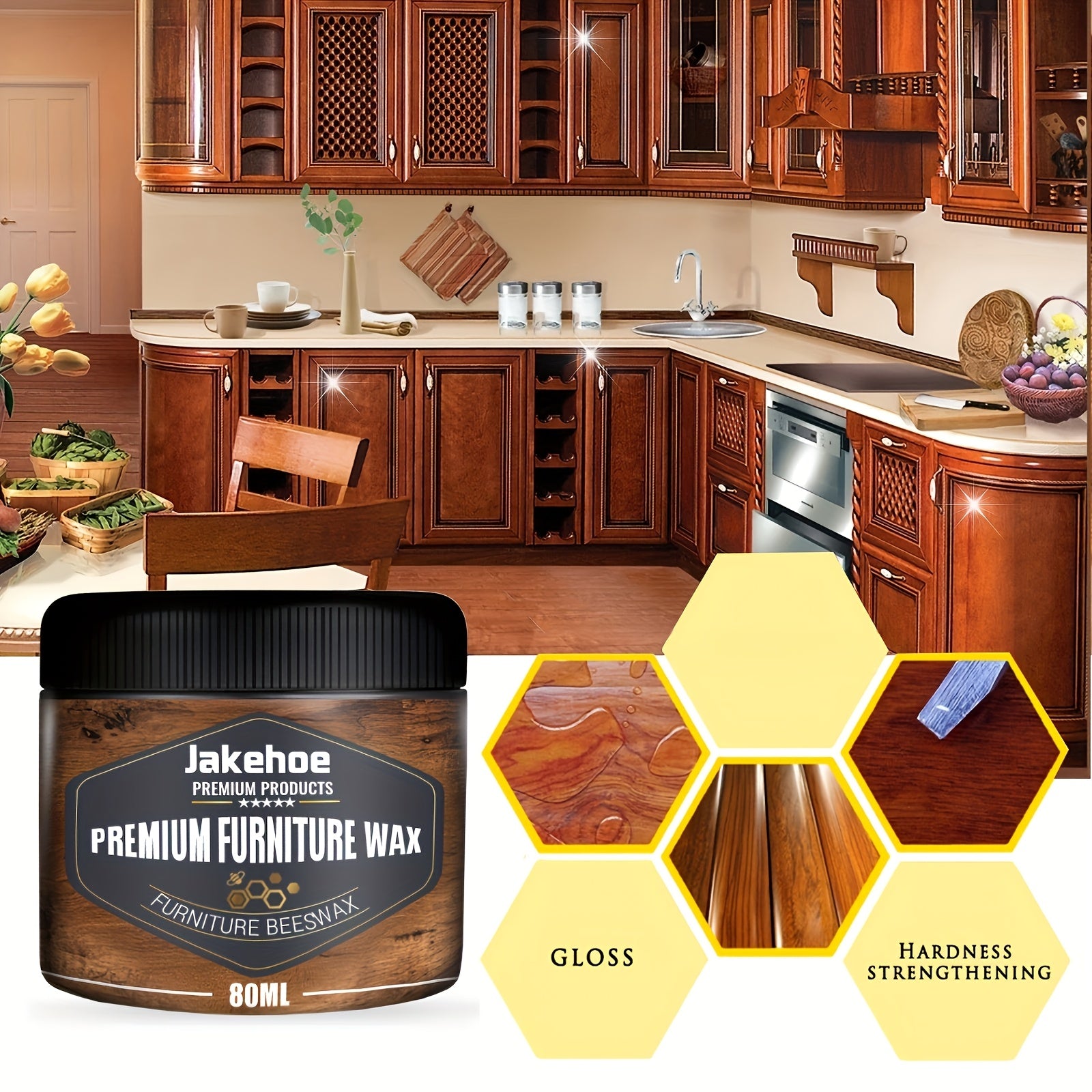 Wood Care Kit with Beeswax for Floors Cabinets Scratch Repair