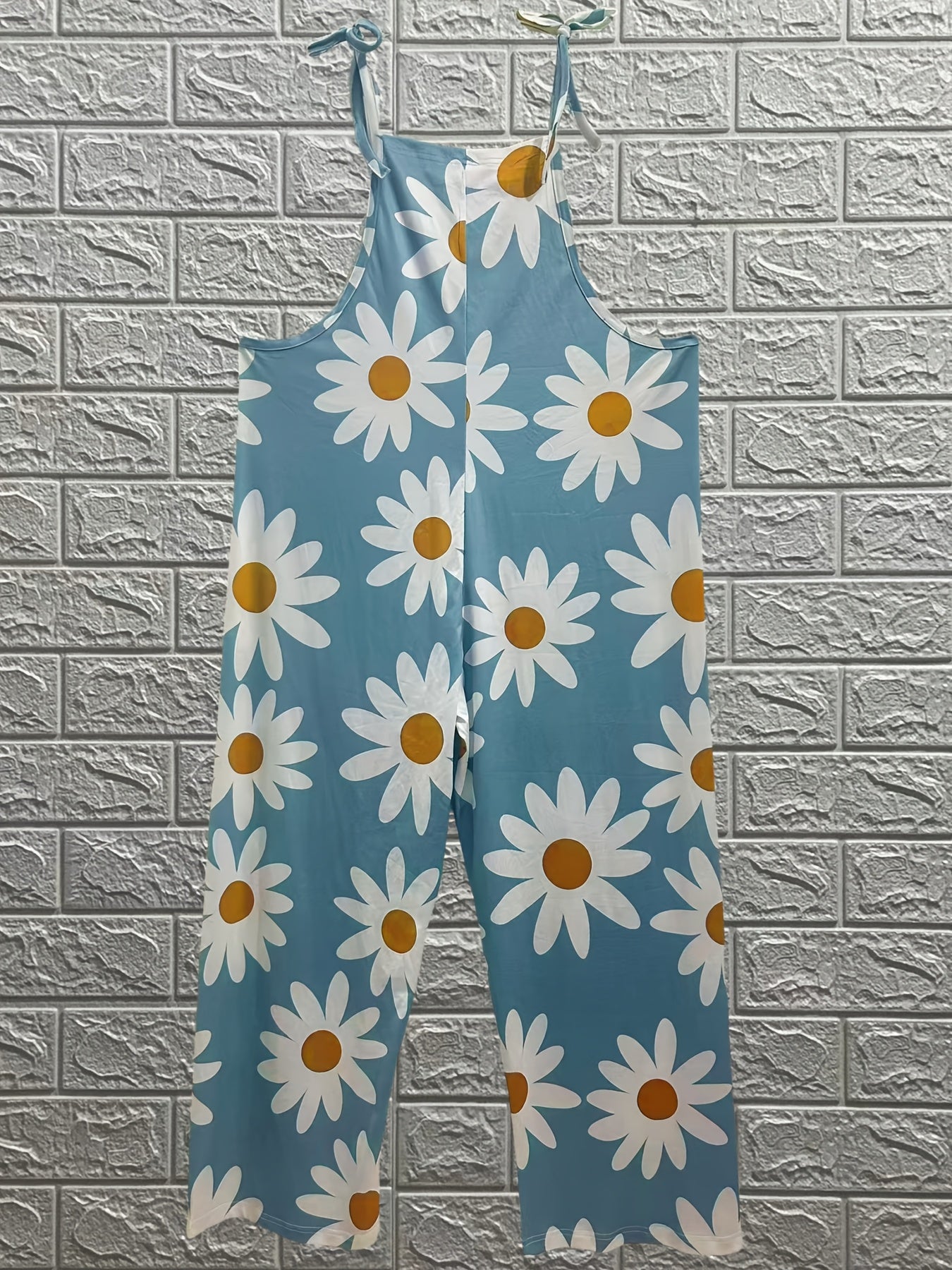 Mono de verano de tirantes finos para mujer de talla grande con estampado floral y alta elasticidad, no transparente