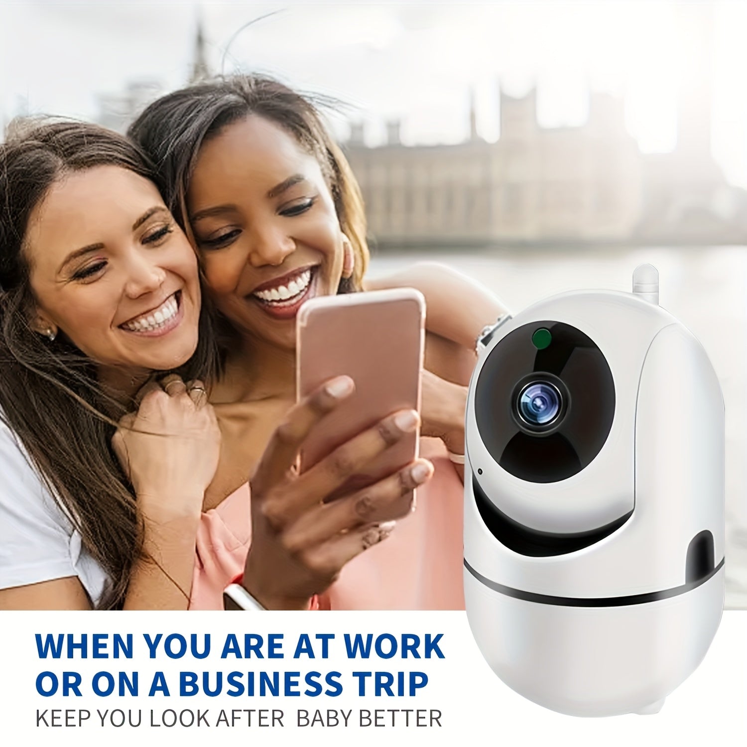1080P HD Indoor Smart WiFi Security Camera with Two-Way Audio and 355° Rotation