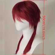 Red Long Tail Wig for Anime Cosplay Heat Resistant Hair Extension