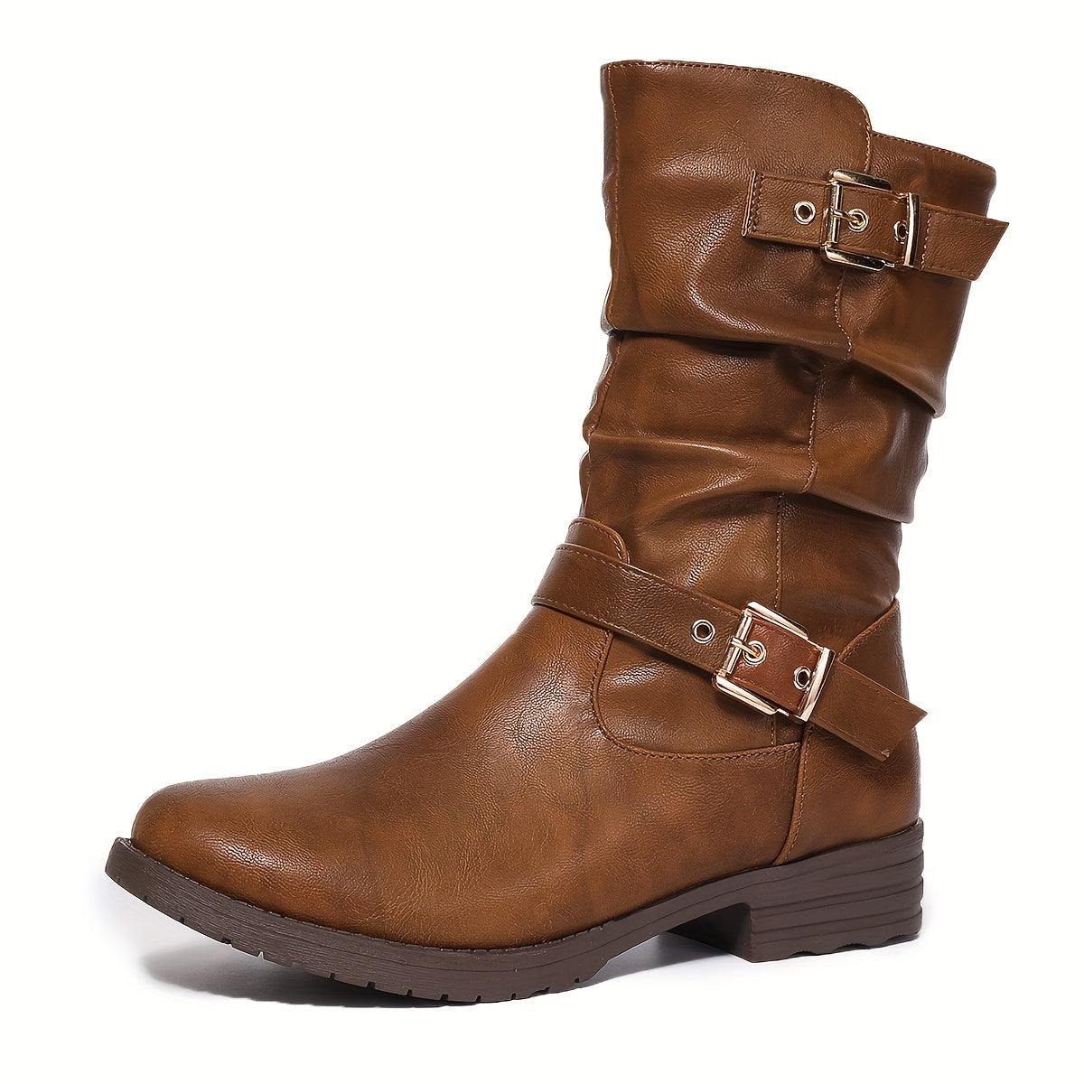 Женские черные ботинки Chelsea с пряжками, искусственная кожа, боковая молния