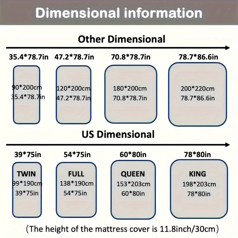 Suv o'tkazmaydigan, uch qavatli nafas oladigan, siljishsiz, teskari yostiq qoplamasi bilan yotish uchun matras qoplamasi