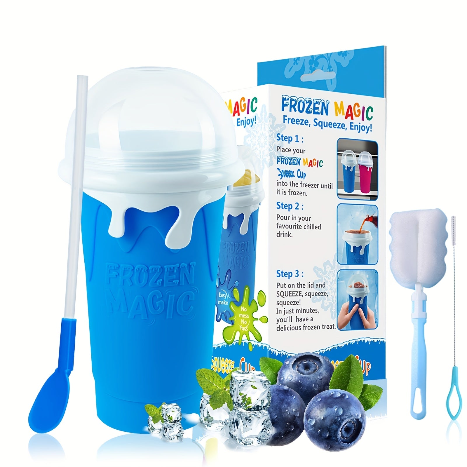 17oz Double Layer Slushy Maker Cup with Rapid Freeze for Milkshakes and Smoothies