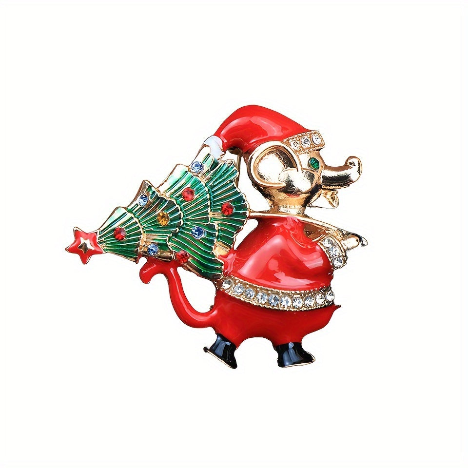 Festive Christmas Tree Mouse Enamel Pin Holiday Holiday Gift Accessory