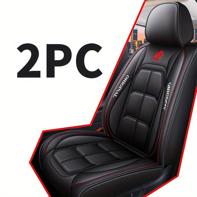 2pcs Front Car Seat Covers Leather Fit for Driver and Passenger Seats