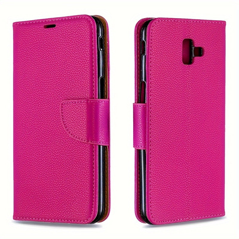 Lychee Pattern Faux Leather Flip Cover Phone Case with Card Slot for Various Models