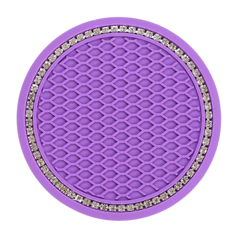 Avtomobil aksessuarlarining doira shaklidagi tarmoq, yumshoq rezina, sirg‘almaslik uchun stakan tutqichlari