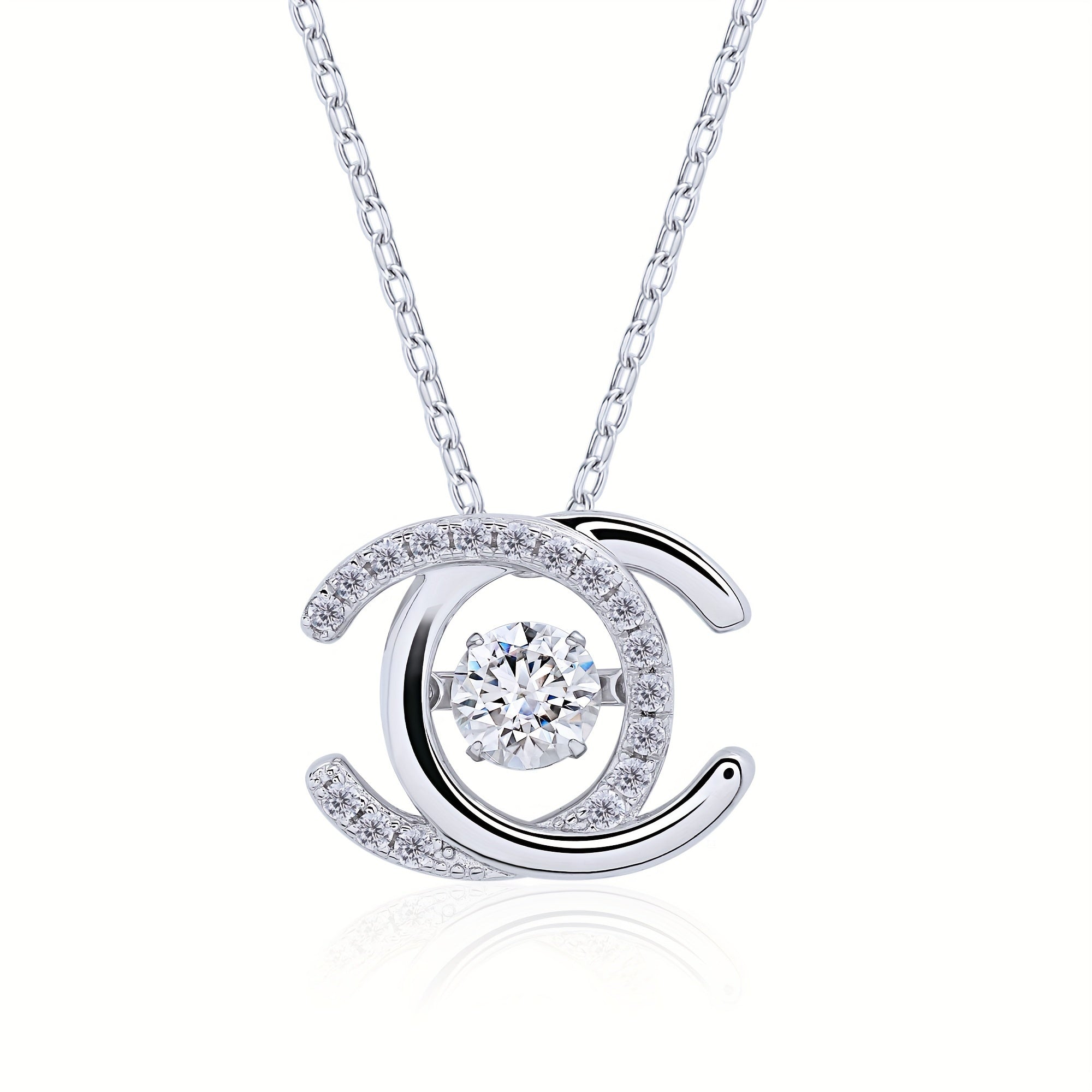 0.5ct Moissanite taqinchoqli uzuk, S925 kumushda, GRA sertifikati bilan