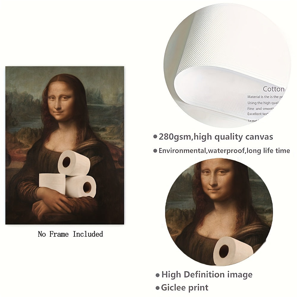 Humorous Bathroom Canvas Wall Art Retro Design 30.48x40.64cm Home Decor