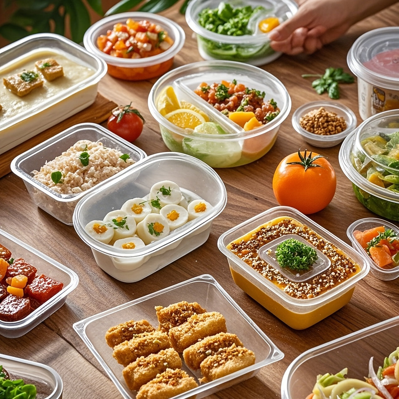 Set of 10 Stackable BPA-Free Food Storage Containers with Lids for Cereal Fruits Meat