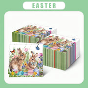 Servilletas desechables de Pascua Bunny, de papel de 3 capas, 16.26cm x 16.26cm, festivas y navideñas