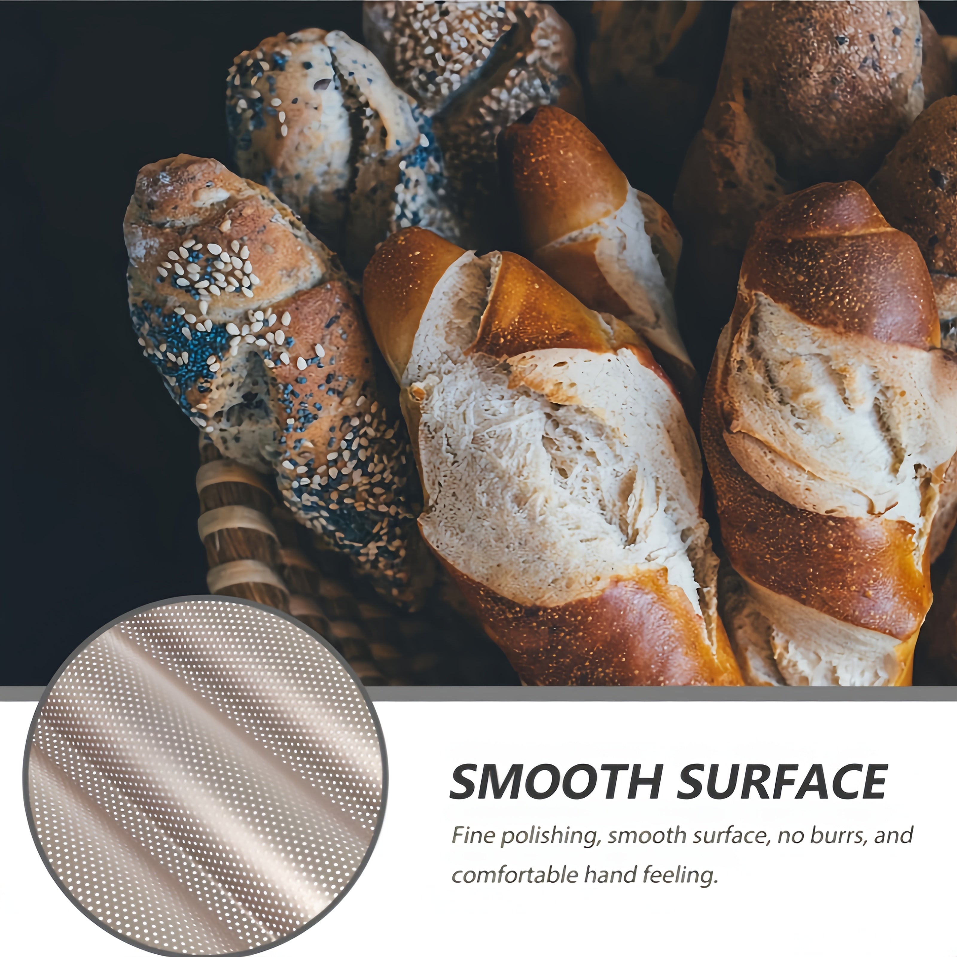 Karbonli po'latdan yasalgan teshikli baguette pishirgich non va pirojnoe uchun ventilyatsiya kanallari bilan, chirishga qarshi