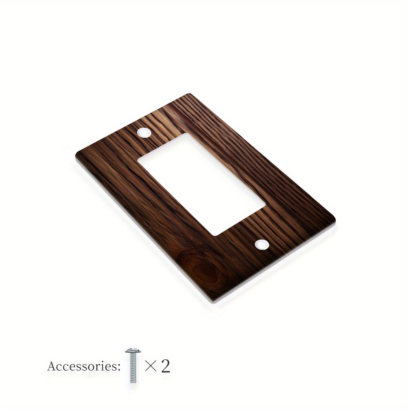 Wood Grain Wall Plate Cover for Light Switches 1-Gang or 2-Gang No Power Needed