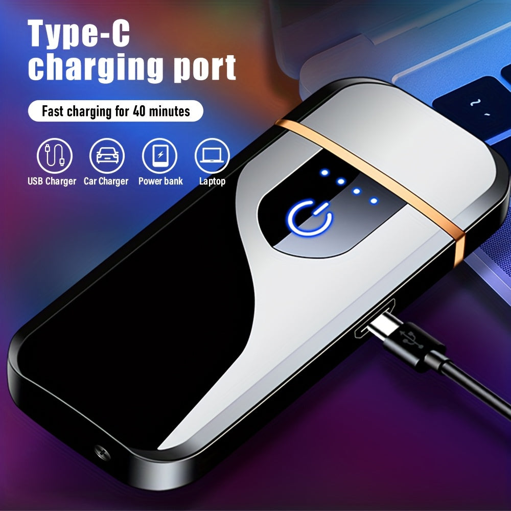 Uniseks qayta to'ldiriladigan to'liq ekranli sensorli ikki tomonlama olovli kreativ sovg'a