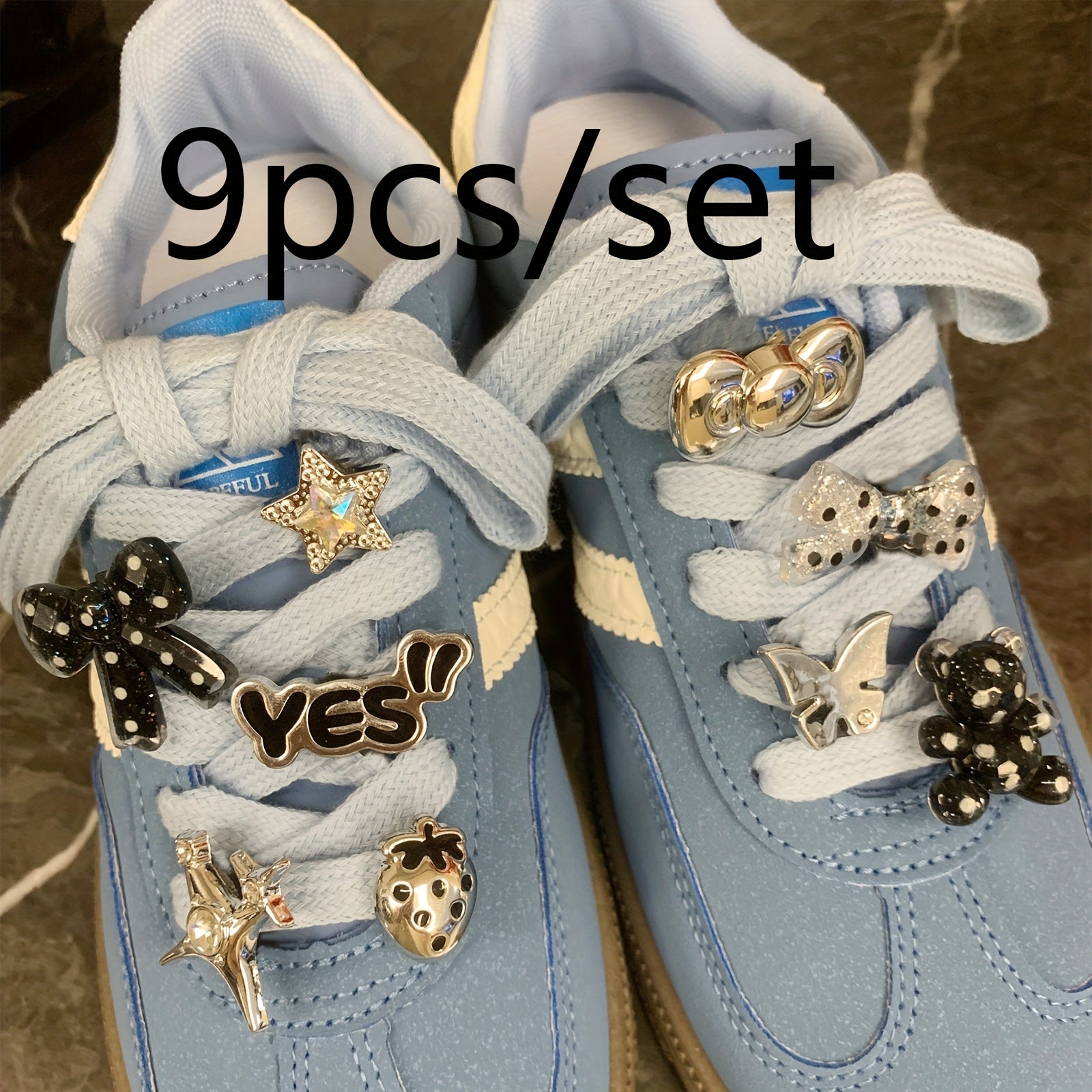 Unisex Plastic Sneaker Lace Clips Set Removable Decorative Charms