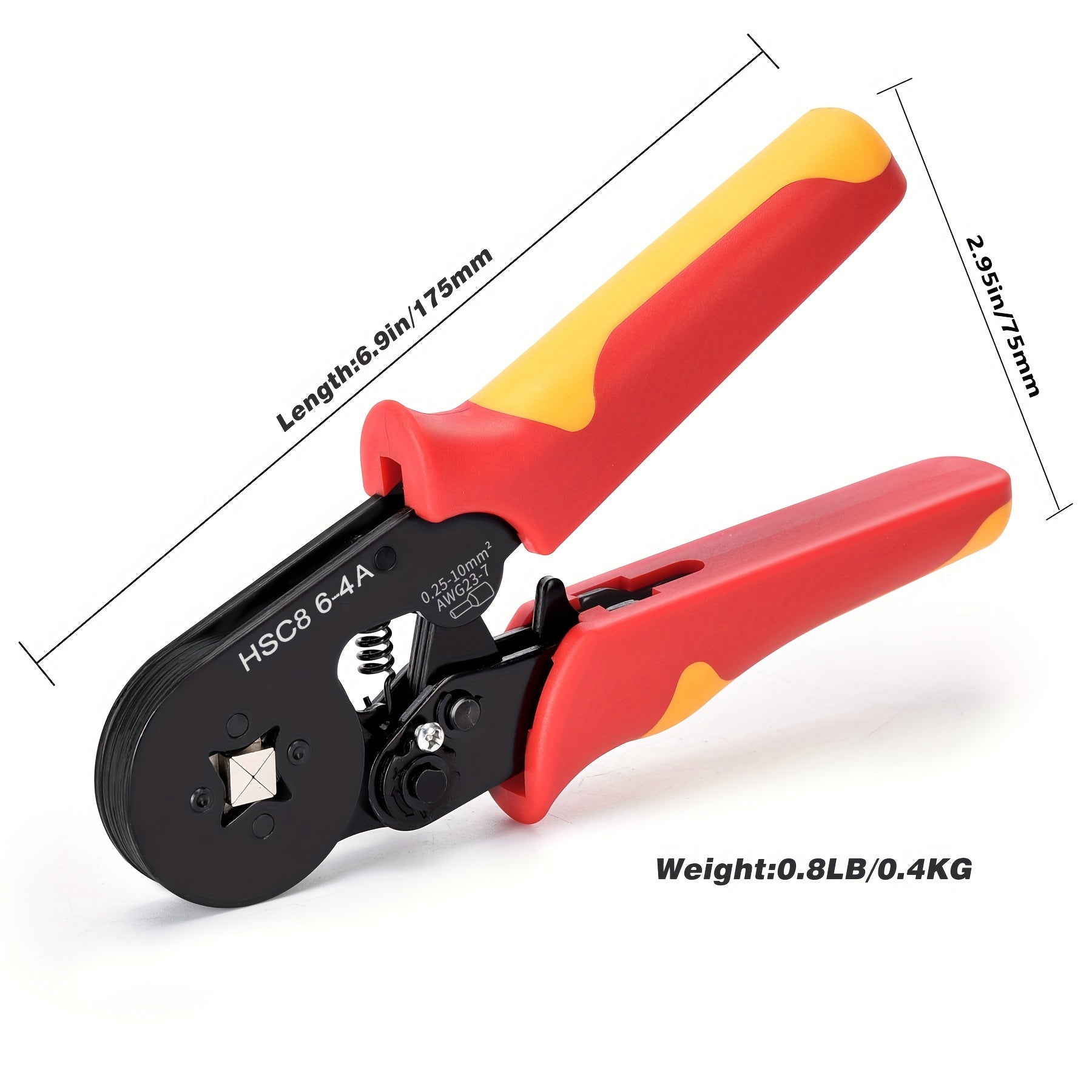 Набор инструментов для обжима наконечников электрика, регулируемый рычажный плоскогубцы, высокоуглеродистая сталь, AWG 23-7