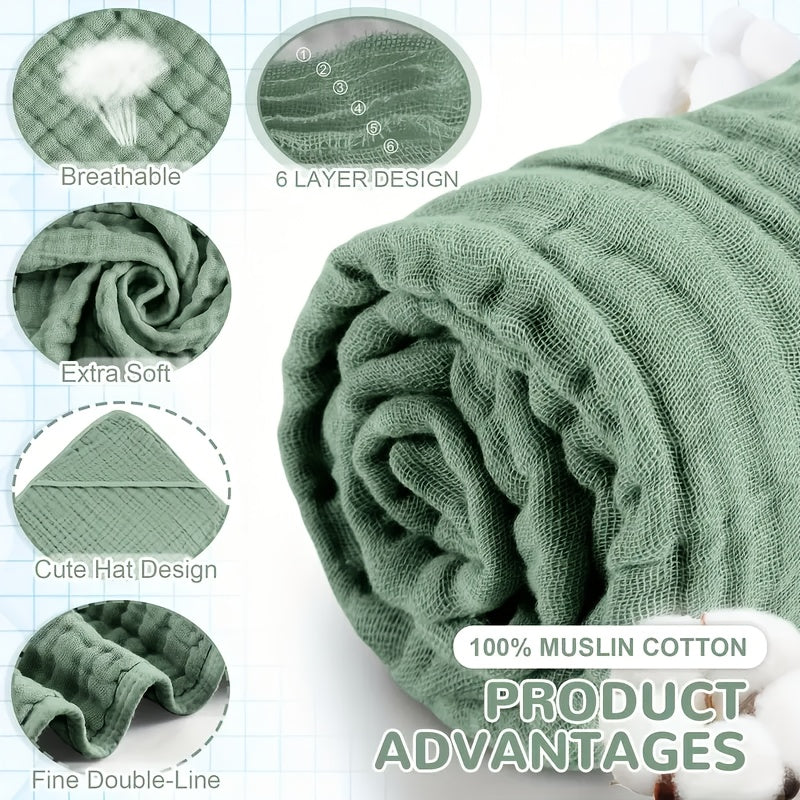 Two Pieces Baby Hooded Towel Monkey Themed Soft Absorbent 81cm for Newborns