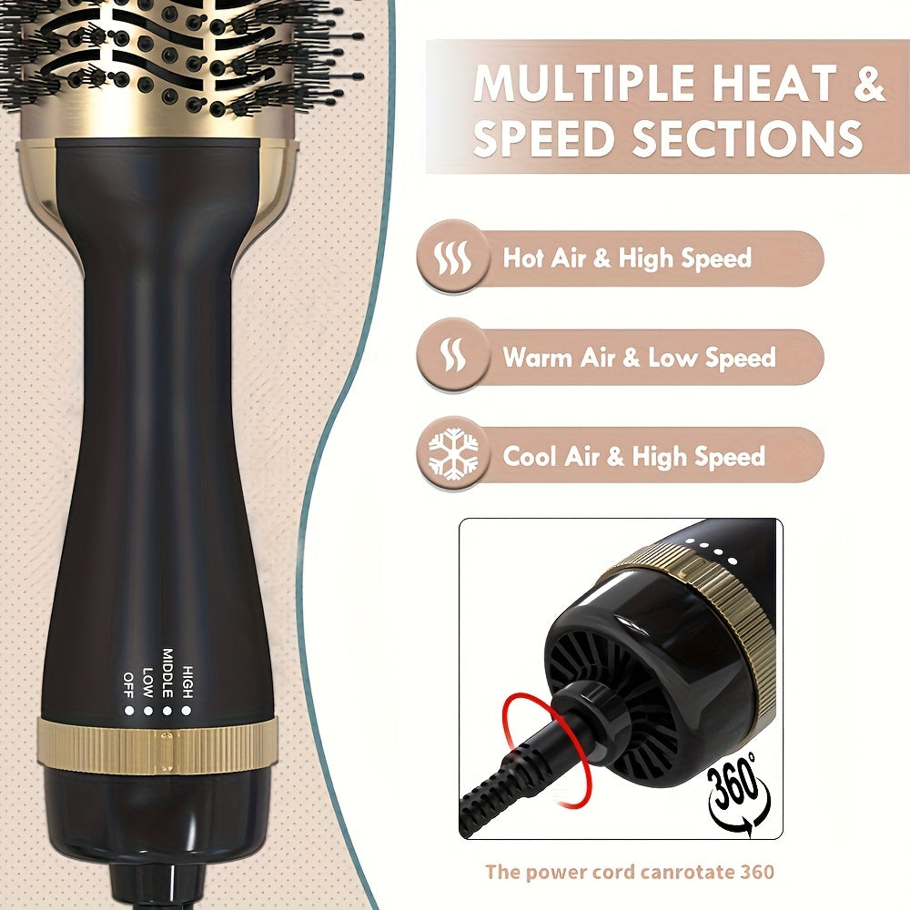 2-in-1 Hot Air Brush with Straightening Comb 1000W Fast Styling Includes Storage Case