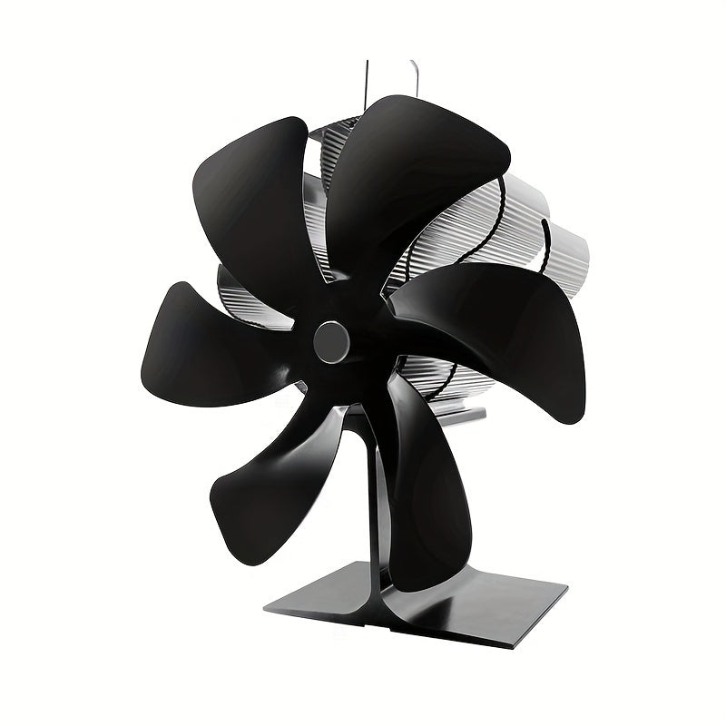 Premium 6-Blade Fireplace Fan for Wood Burners, Quiet, No Electricity Needed