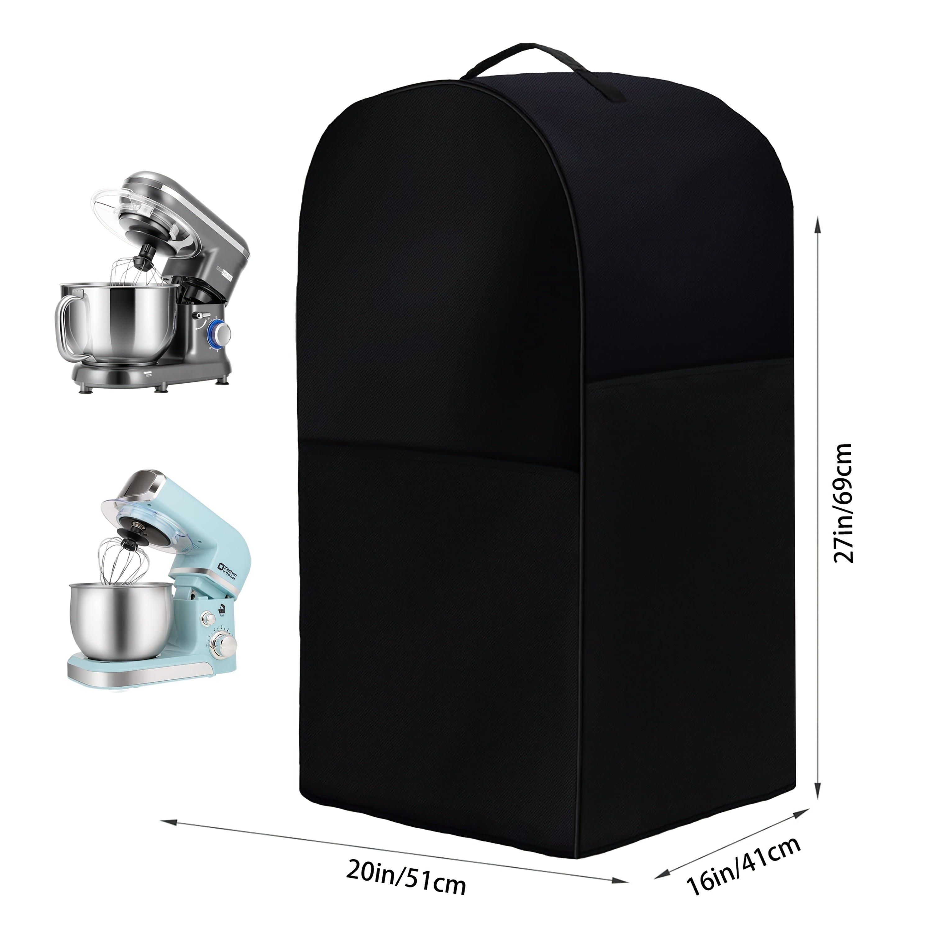 Black Oxford Fabric Waterproof Blender Cover for 15Qt and Smaller with Handles